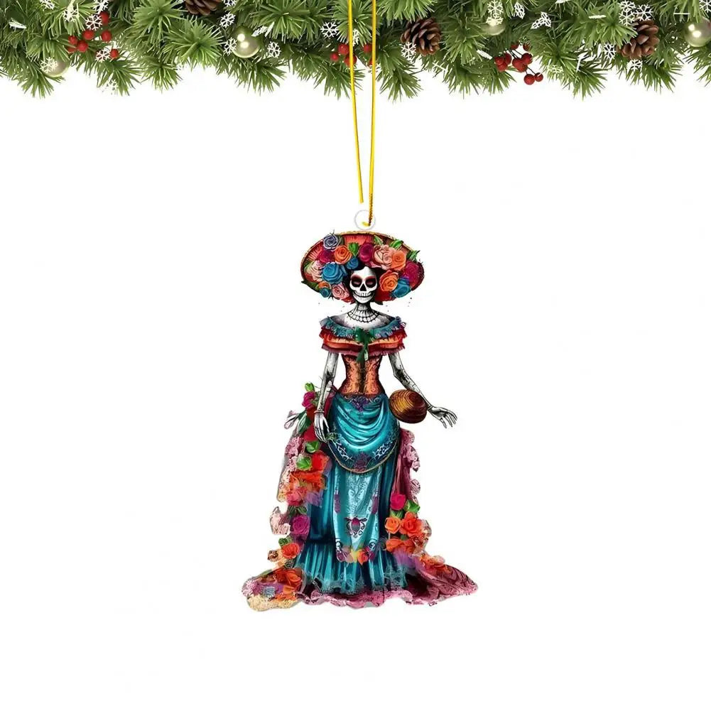 Car Pendant Style Skeleton Bride Car Pendant for Halloween Decor Hanging Accessories for Auto Tabletop Spooky Indoor Outdoor Quake