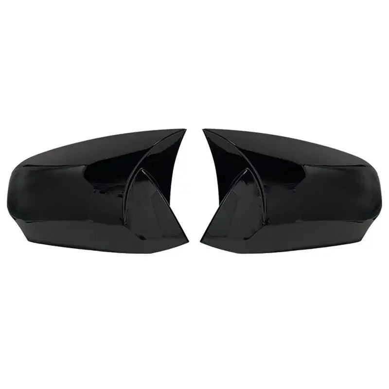 For Renault Fluence 2011-2015 Car Rearview Side Mirror Cover Wing Cap Sticker Exterior Door Rear View Case Trim Carbon Fiber Quake Gloss Black