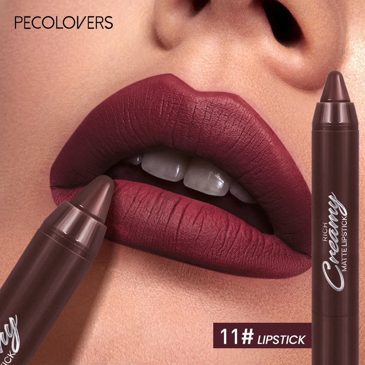 Multiple Colors Matte Lip Liner, Use As Lip Liner and Lipstick, Easy To Accurately Apply, Waterproof Long-lasting Non-stick Quake 11
