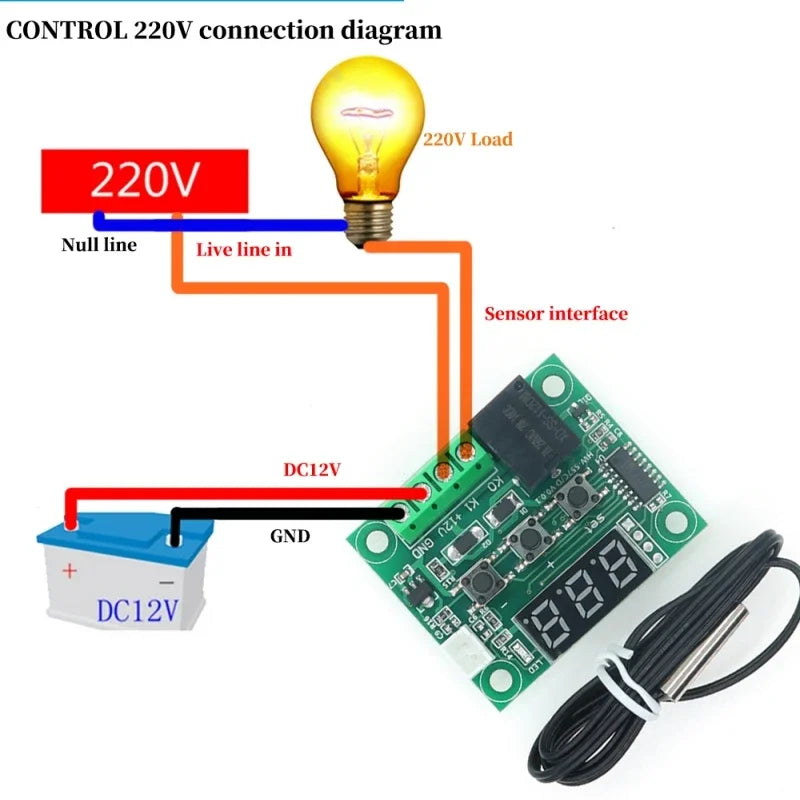 Javino W1209 DC 5V 12V heat cool temp thermostat temperature control switch temperature controller thermometer thermo controller Quake