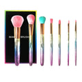 7Pcs Rainbow Glitter Makeup Brushes Set Portable Powder Blush Blending Eyeshadow Brush Kit Unicorn Cosmetic tool with Box Quake Default Title
