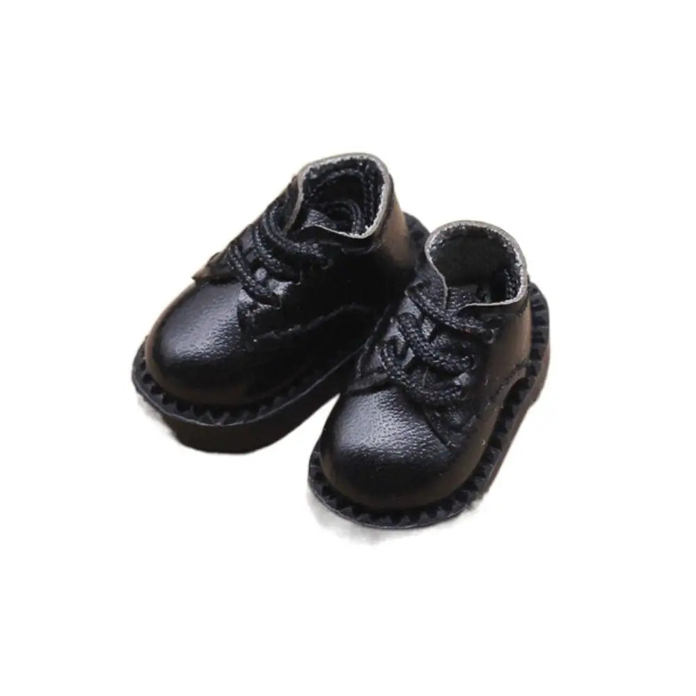 Multiple Colour 1 Pair Ob11 DOD 1/12 Bjd Doll Shoes All-Match PU Leather Body9 GSC YMY Shoes Delicate Cute Quake Black 1