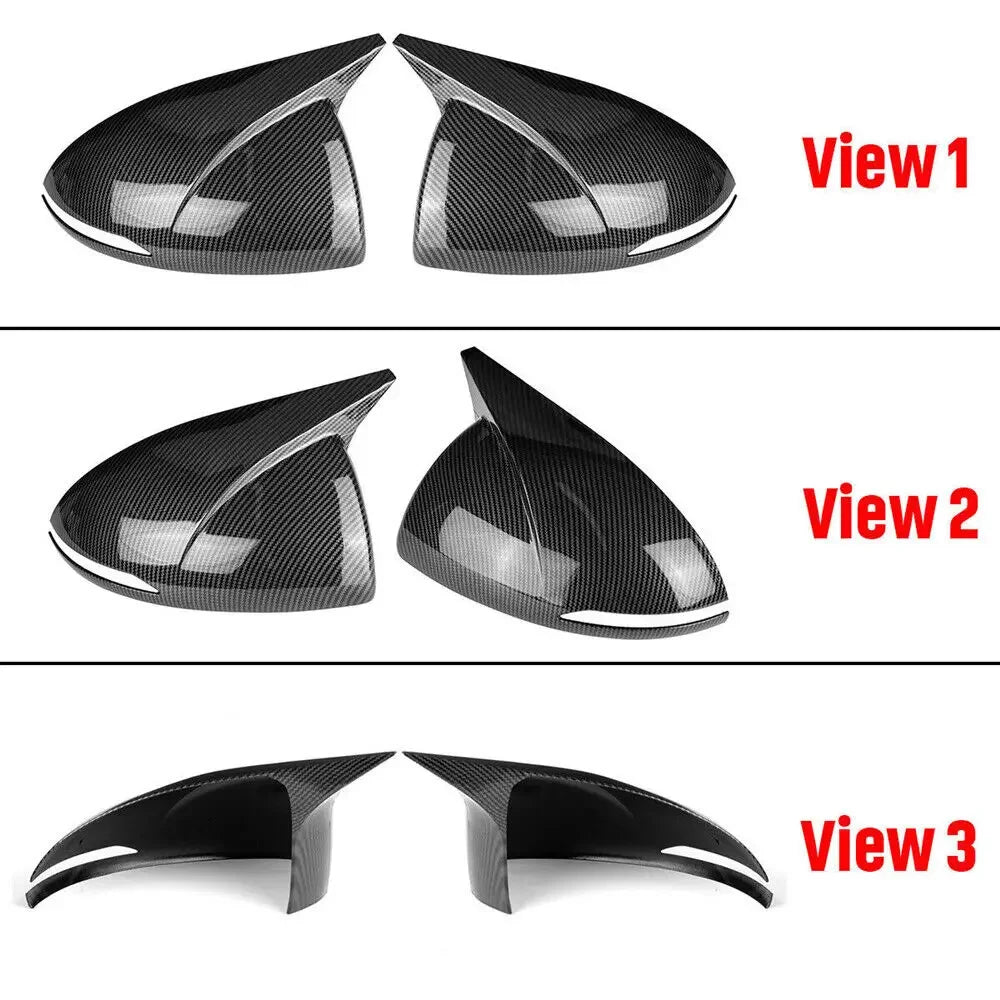 For Hyundai Sonata DN8 2020 2021 2022 Rearview Side Mirror Cover Wing Cap Exterior Door Rear View Case Trim Carbon Fiber Look Quake