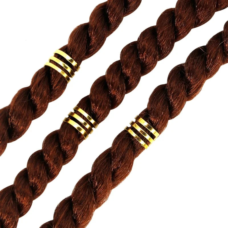 50Pcs Women Girls Dreadlocks Beads Hair Braid Rings Clips DIY Braiding Metal Cuffs Jewelry Pendants Hair Decoration Accessories Quake
