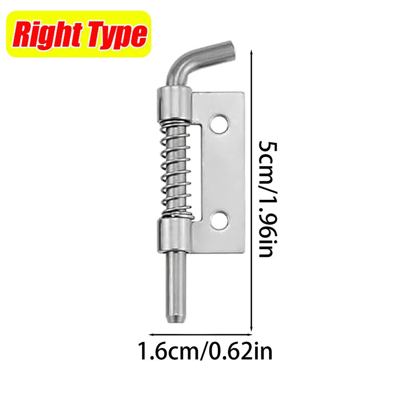 10/1PCS Stainless Steel Spring Pin Heavy Duty Spring Loaded Latch Pin Metal Bolt Latch for Cabinets Door Furniture Hardware Kits Quake 3PCS Right Type