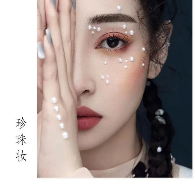 1 Pcs Waterproof Rhinestones Tattoo Stickers DIY Disposable Makeup Decoration Face Eyes Body Jewelry Colored Crystal Stickers Quake