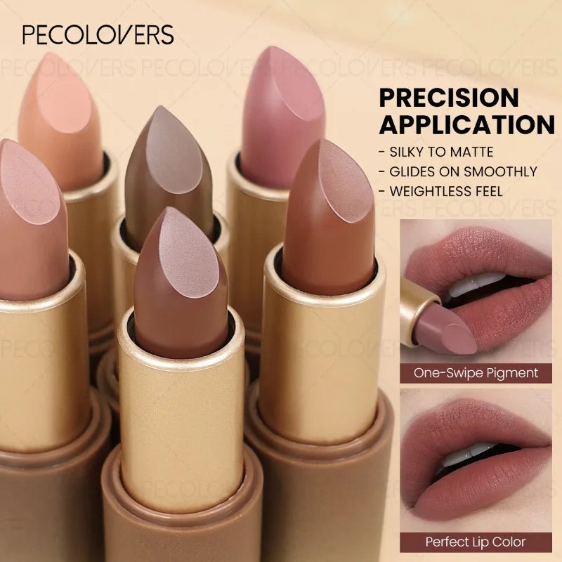 1 Pcs Velvet Matte Lipstick, Reddish Brown Deep Berry Brown, Non-sticky Texture, Waterproof Long-lasting, Lip Gloss Lip Liner Quake
