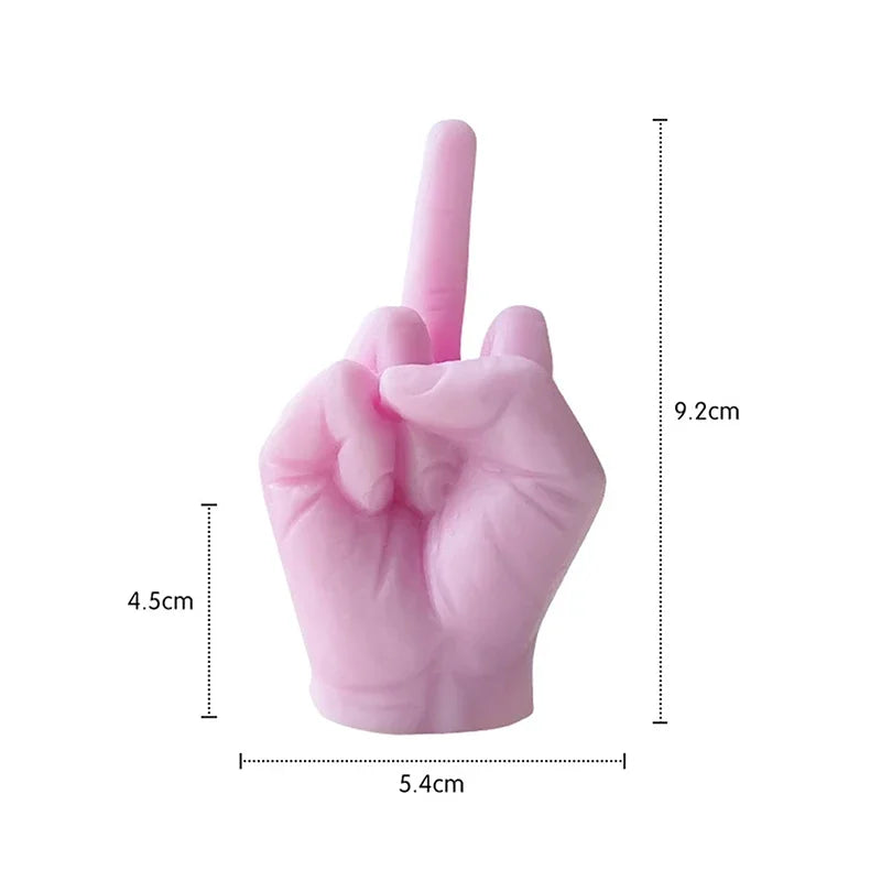1pc Universal Creative Candles Middle Finger Shaped Gesture Scented Candles Durable Funny Quirky Gifts Home Decoration Ornaments Quake Pink