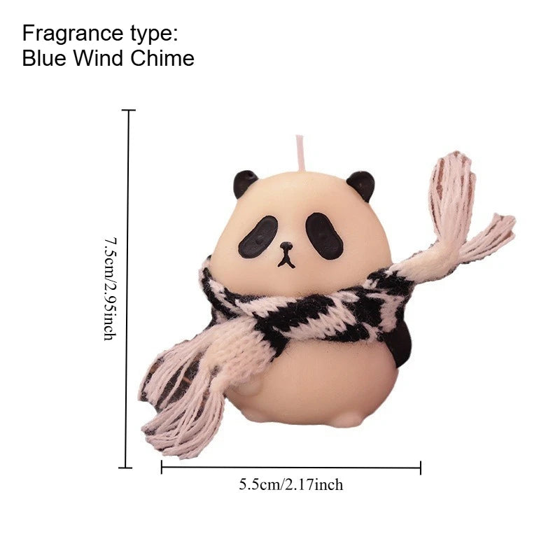 National Treasure Panda Aromatherapy Candle Chinese Style Creative Handheld Gift Fragrance Girl's Birthday Christmas Gift Quake Blue wind chimes