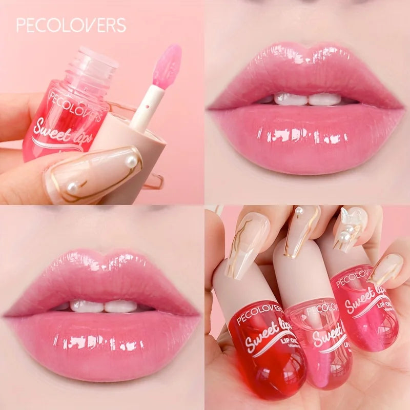Strawberry Moisturizing Lip Gloss Peach Waterproof Glossy Long Lasting Not Sticky Natural Lip Tint Daily Makeup Lip Oil Primer Quake