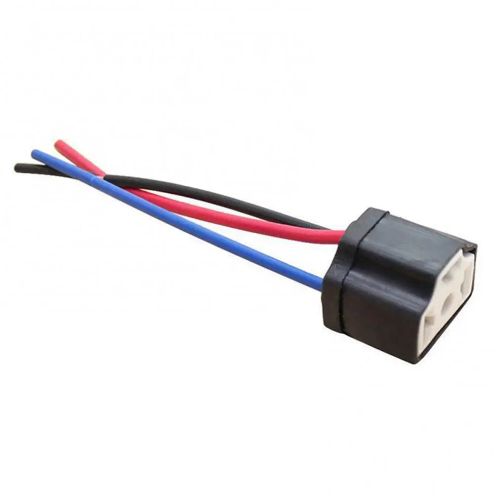 2Pcs H4 9003 Headlights Ceramic Wire Wiring Car Head Light Bulb Lamp Harness 3 Holes Base Socket Quake