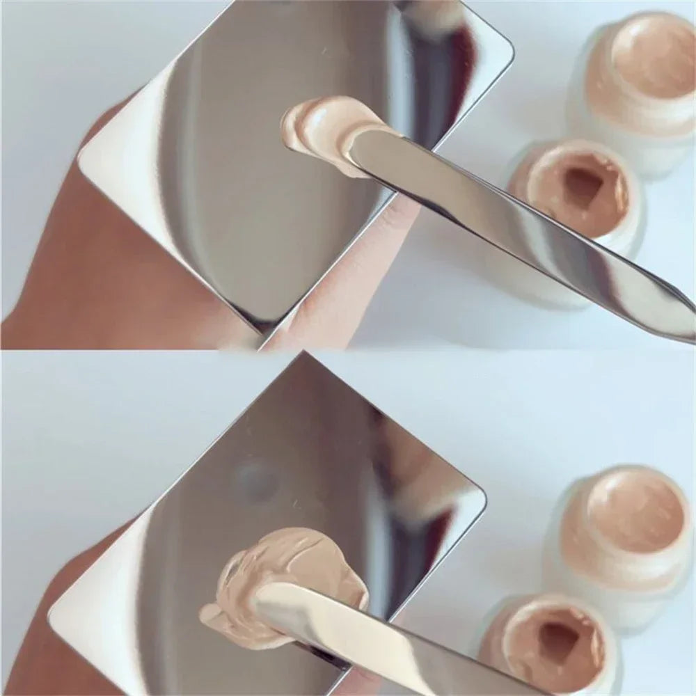 Palette Tray Stainless Steel 2PC Mixing Rod Set Makeup Toner Spatula Mixing Stick Foundation Cream Mixing Cosmetic Make Up Tool Quake