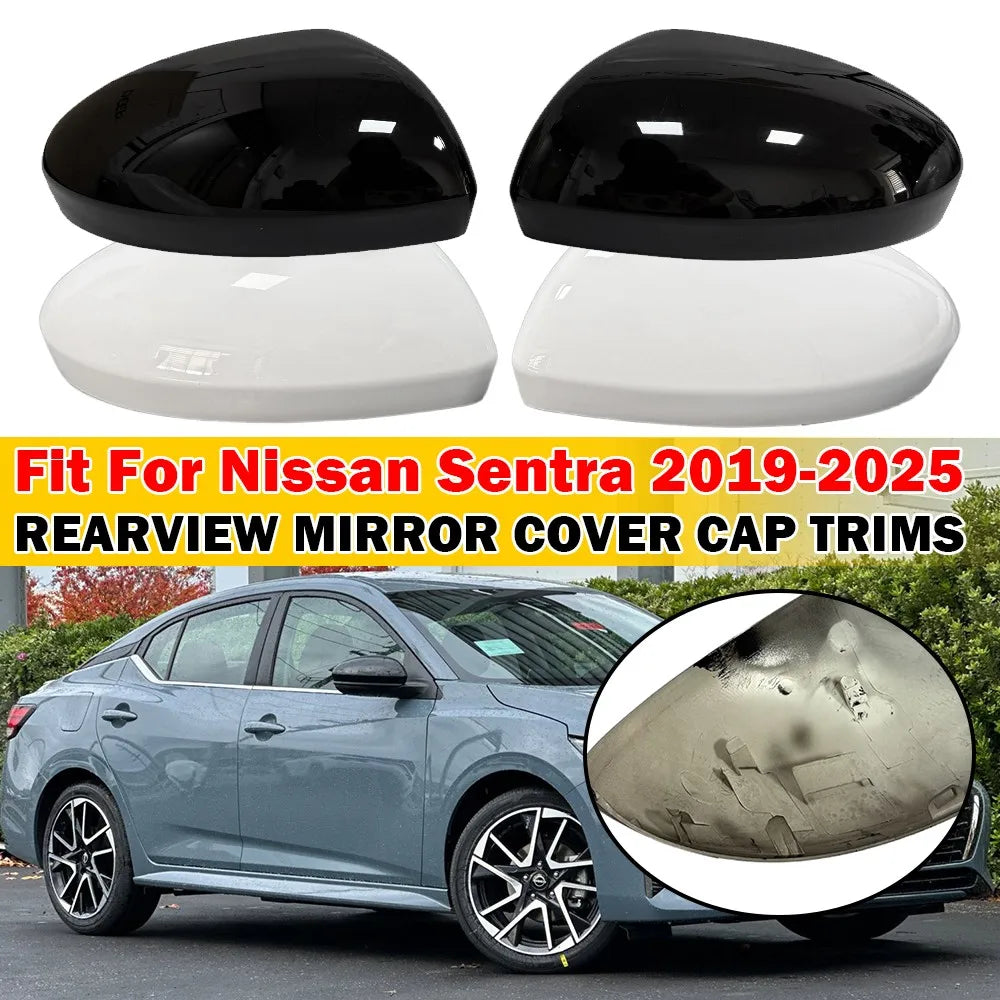 For Nissan Sentra 2019-2025 2x Car Replacement Rearview Side Mirror Cover Wing Cap Exterior Case Trim Accessories Vehicle Parts Quake