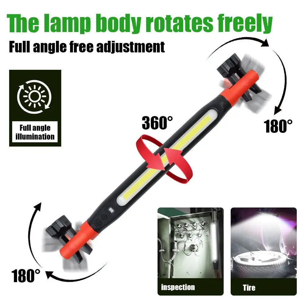 Portable Emergency Work Light USB Rechargeable Magnetic Flashlight 360 Hook Lamp for Outdoor Camping Workshop Quake