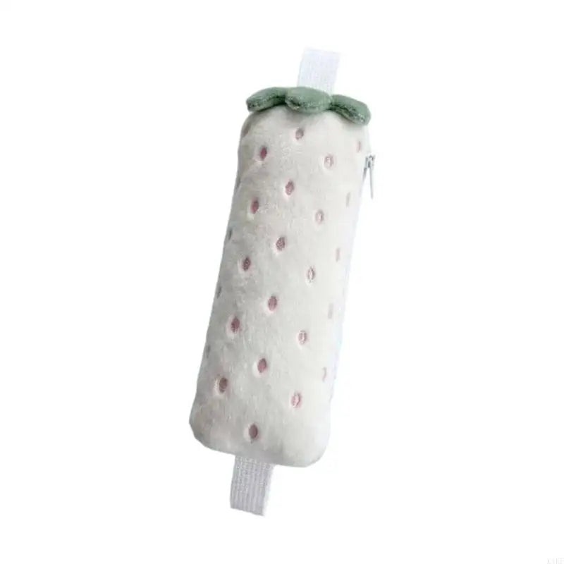 Strawberry-Inspired Plush Pencil Soft Polyester Pen Case for School Supplies, Desk Organization and Daily Carry K1KF Quake White CN