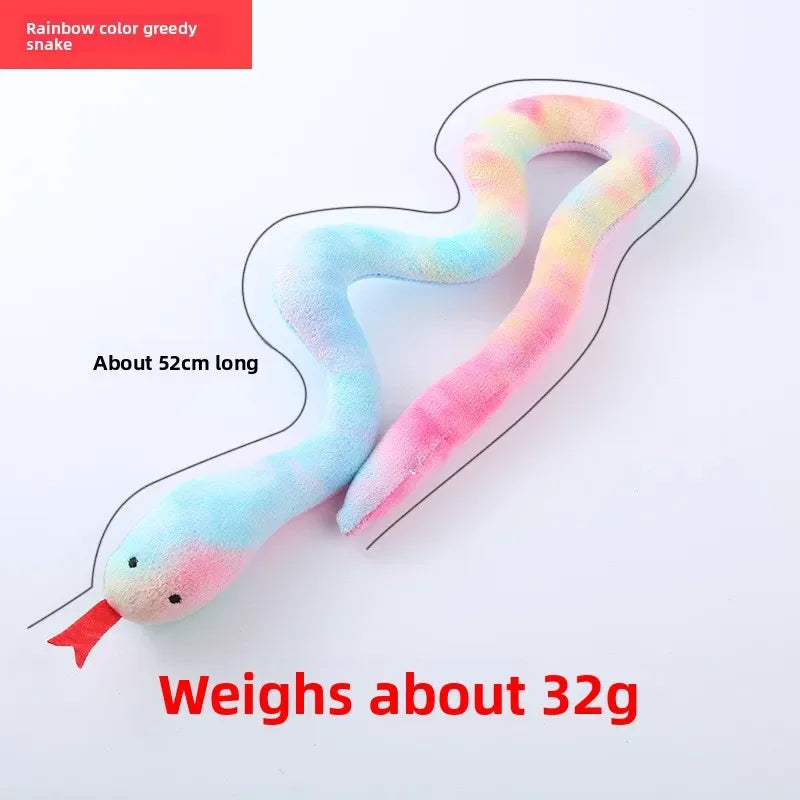 Indoor Cat Kitten Plush Snake Toy Catnip Interactive Teeth Cleaning Chew Pet Toy Quake SP127A 1pc
