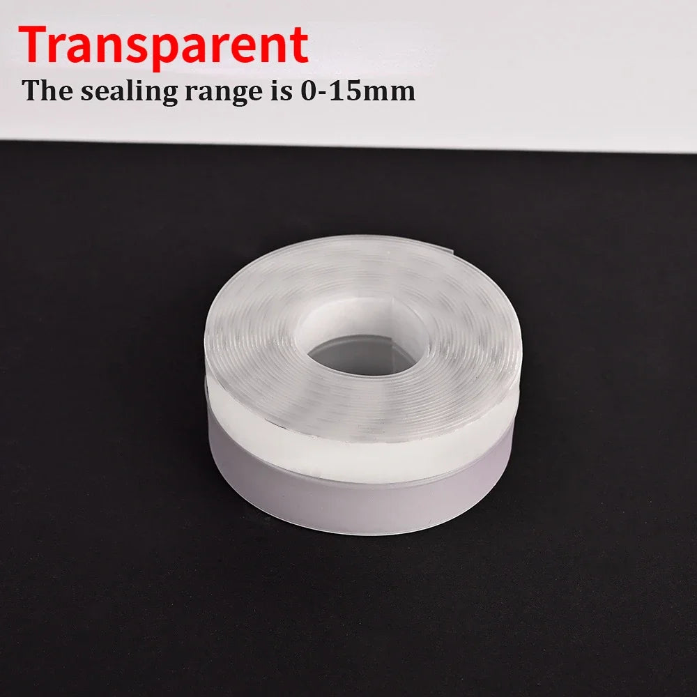 Door Window Bottom Sealing Strip Tape Insect Proof Silicone Rubber Weatherstrip Windproof Dust Self Adhesive Windshield Tape Quake Transparent 6M