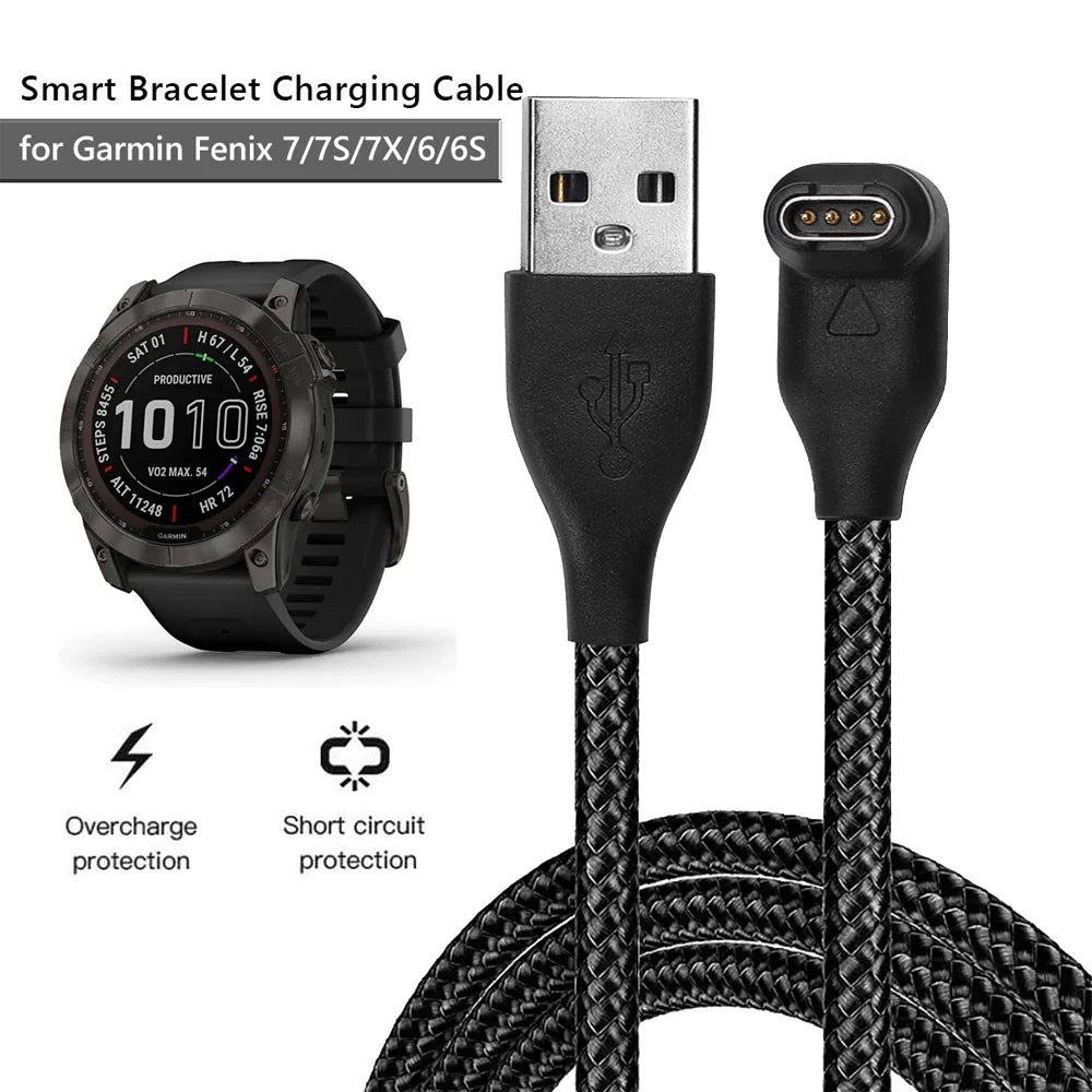 New For Garmin Fenix 7 7S 7X 6 6S 6X 5 5X 5S Vivoactive 3 Forerunner 945 935 245 Instinct 2 USB Charging Cable Data Cord Charger Quake