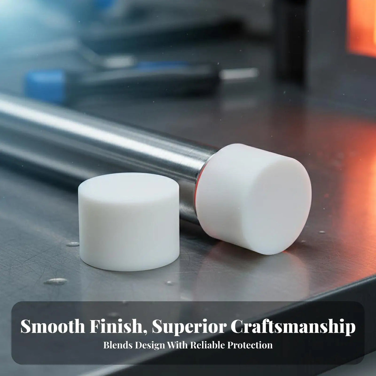 White Silicone Sleeve Tip Cover for Tubes Rods Heat Proof 260C Flexible Cap for Chair Leg Protection Workshop Use Quake