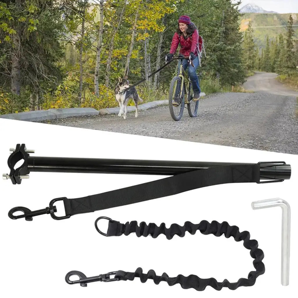 Dog Bike Leash Pets Bicycle Training Riding Cycling Training Traction Rope Quake
