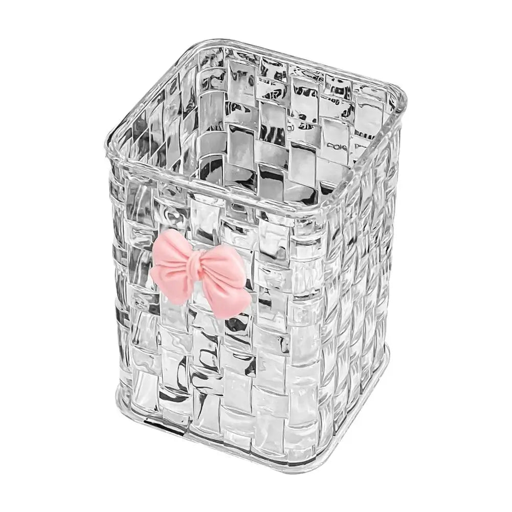 Clear Acrylic Makeup Brushes Storage Box Desk Cosmetic Organizer Lipstick Storage Nail Polish Display Stand Rack Jewelry Case Quake transparent