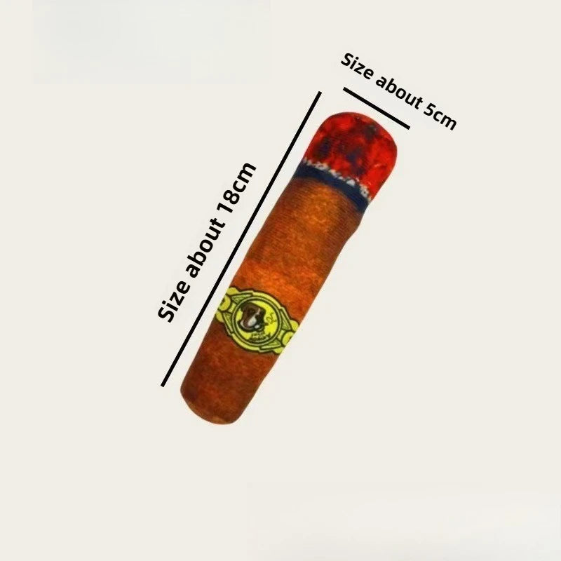 Voice Emitting Cigarettes Pet Plush Toys Cigar Shaped Hip-hop Simulation Funny Teeth Grinding Domineering Cats and Dogs Quake B