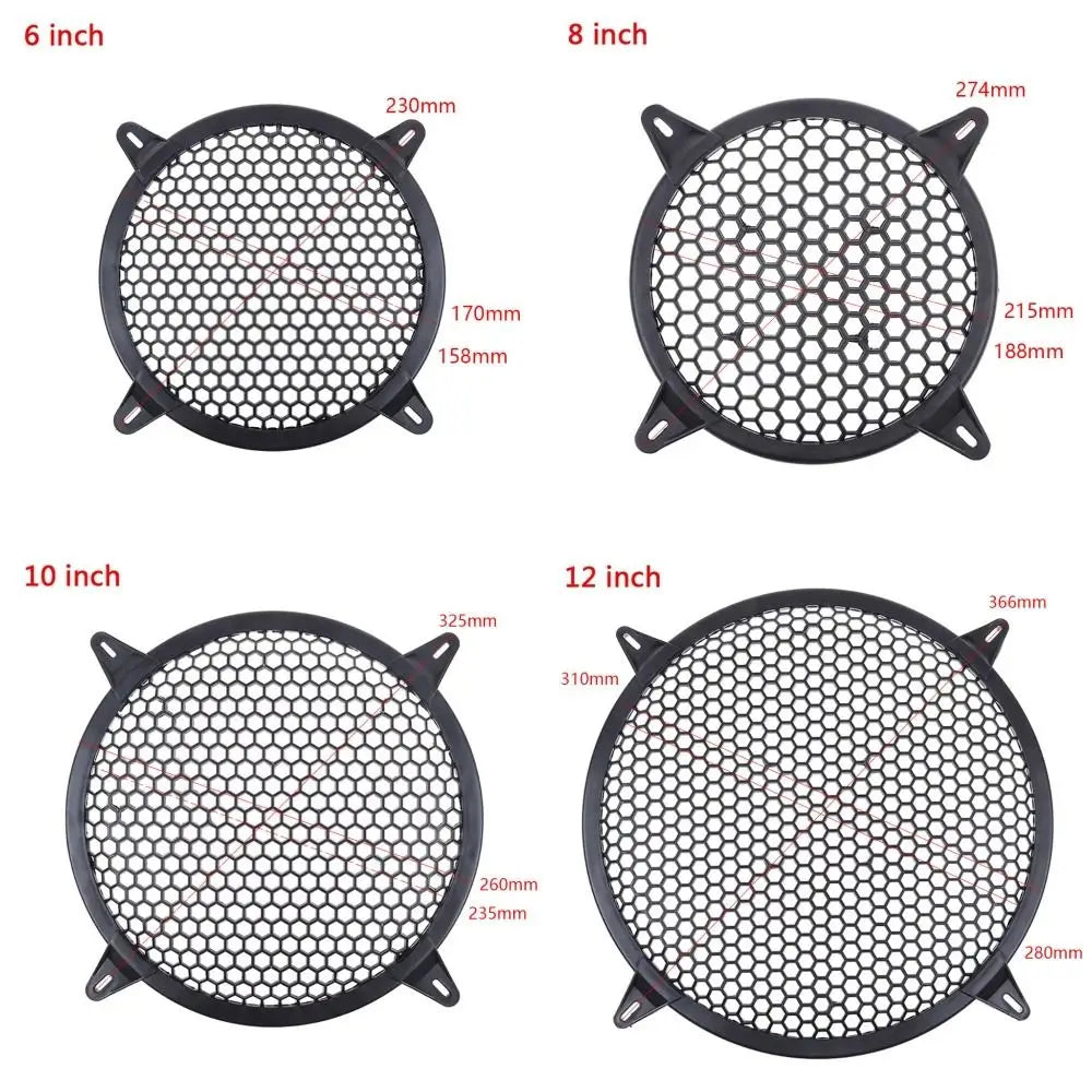 1Pcs New 4/6/8/10/12 inch Subwoofer Grill Round Replacement Mesh Net Plastic Speaker Grille Mesh Cover Speaker Accessories Quake