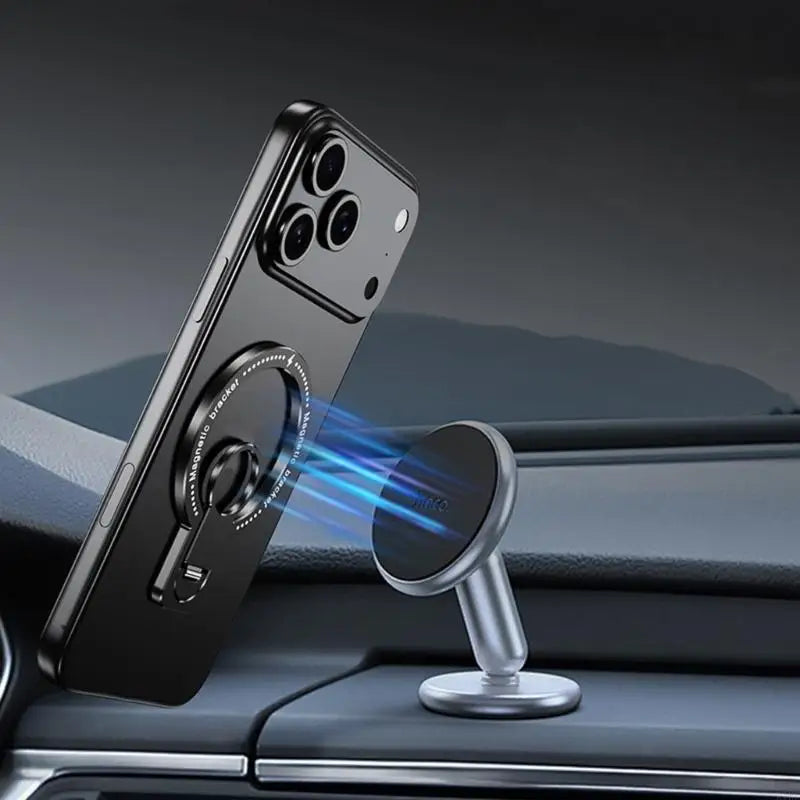 Thin Portable Foldable Phone Holder 360 Rotation Aluminum Phone Stand Simple Installation for Magnetic Devices K1KF Quake