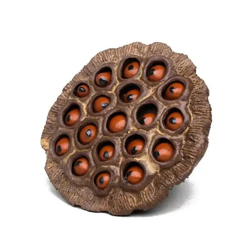 Yixing Zisha Tea Pet Lotus Pod Ornament Old Lotus Seed Sculpture Craft Tea Set Tea Ceremony Ceramic Accessories Miscellaneous Quake Style One 1