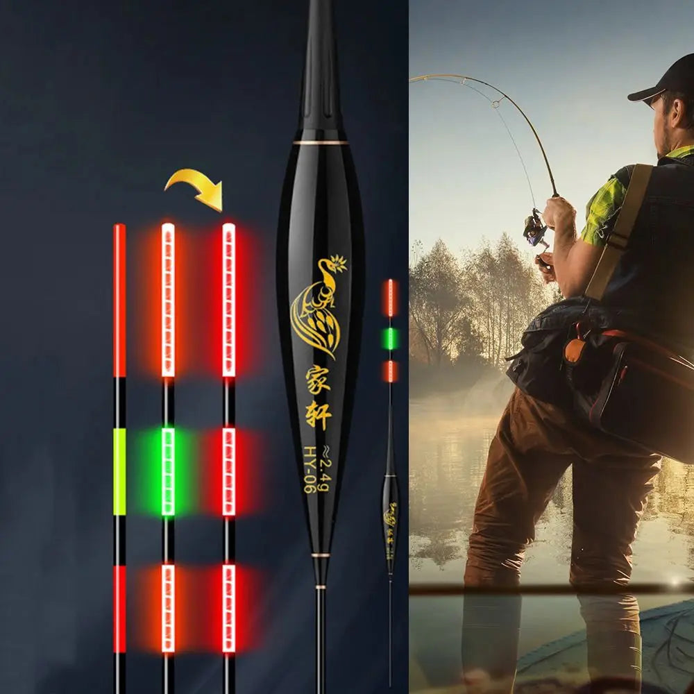 Indicator Electronic Fishing Float Long Tail 2 Light Rock Fishing Floats Slip Drift Tube Buoy Strike Bobbers Buoy Night Fishing Quake