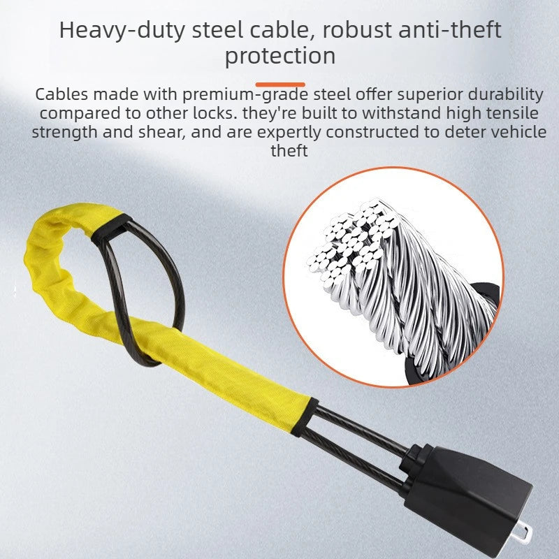 Vehicle Steering Wheel Anti Theft Lock Hot Selling Steel Cable Safety Buckle Lock Durable Easy Install Car Security Lock Quake