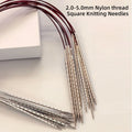 2mm to 5mm Square Knitting Needles Hollow Metal Weaving Pins Needlework Tools for Wool Cotton Yarn DIY Knit Accessories Quake 4.5MM 80CM