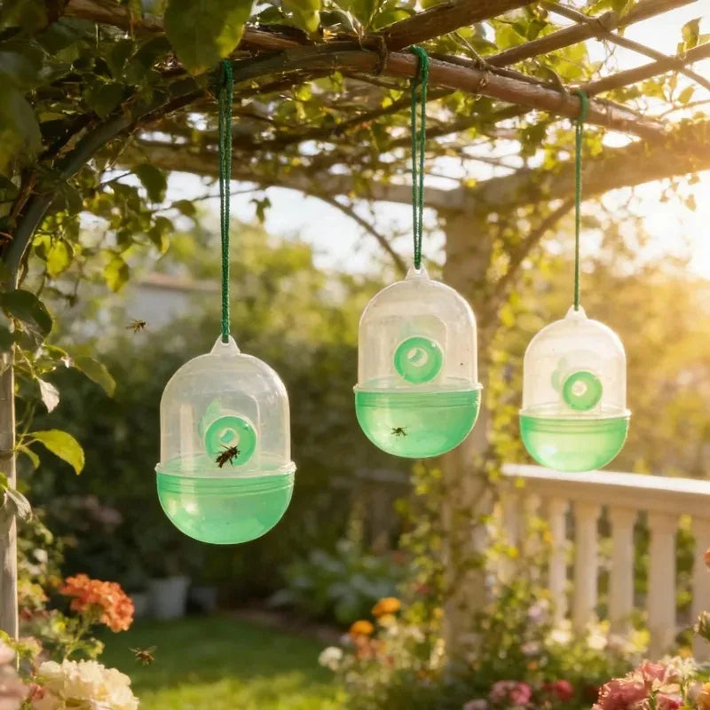 Clear Plastic Outdoor Hanging Insect Trap Reusable Fly Trap for Wasp Bees Effective Insect Traps Hornet Catcher for Garden Farm Quake