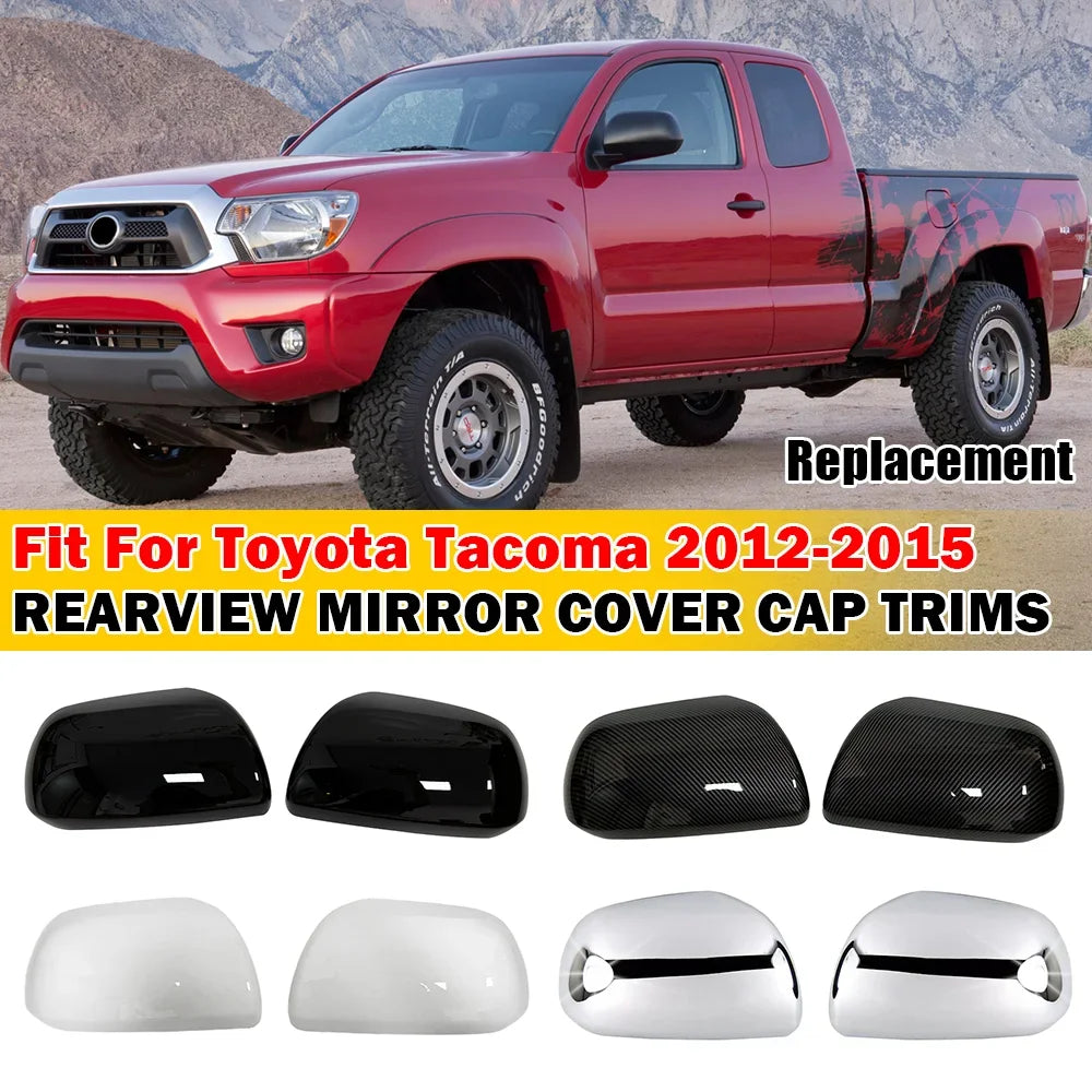 For Toyota Tacoma 2012-2015 2x Car Replacement Rearview Side Mirror Cover Wing Cap Exterior Case Trim Accessories Vehicle Decor Quake