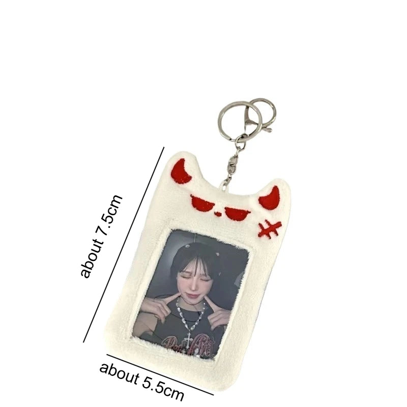Girl Heart with Wings Devil Plush Card Set Student Love Bean Small Card Star Chasing Display Pendant Quake