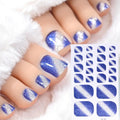 Gradient Glitter Toe Nail Stickers Full Nail Wraps Toenail Polish Strips for Women Shiny Self Adhesive Polish Toenail Stickers Quake NL-JF-25