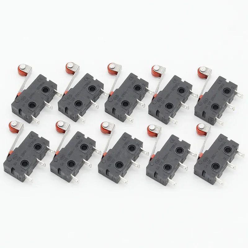 10 Pcs Mini Micro Limit Switch Roller Lever Arm SPDT Snap Action LOT Quake