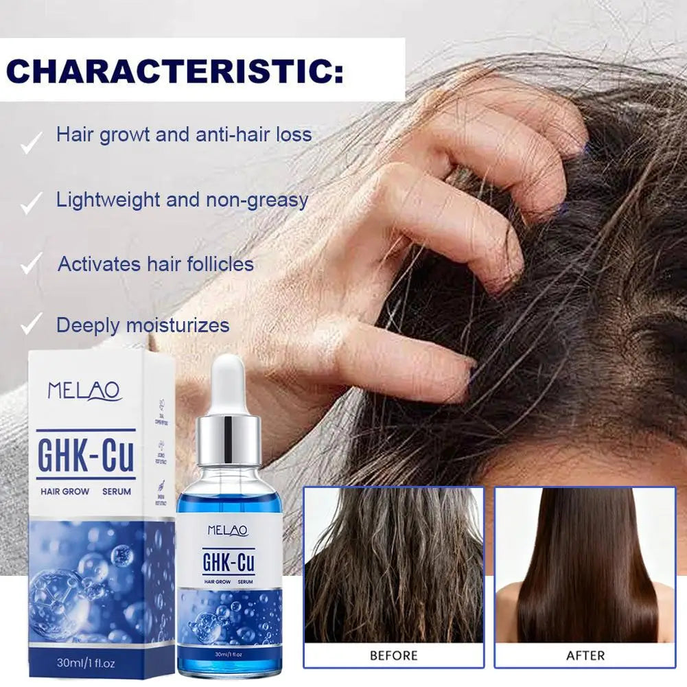 Copper Peptide Hair Serum Ghk-Cu Peptide for Hair Growth Scalp Moisturizer Advanced Regrowth Treatment Root Strengthen Hair Oil Quake
