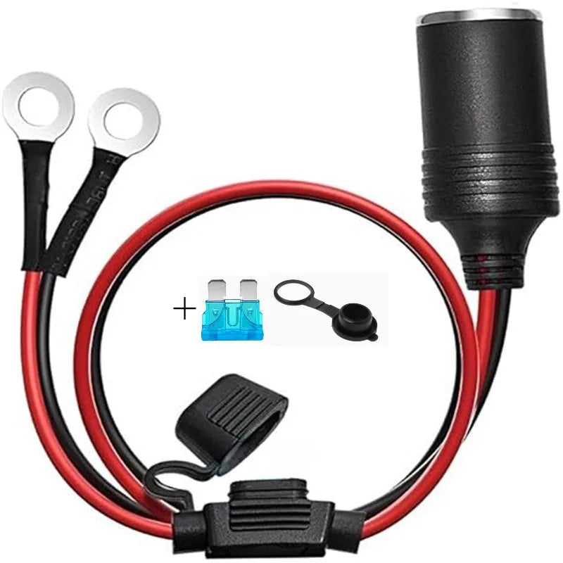 Universal 12-24V Vehicle Power Extension Cable 12AWG Pure Copper Cigarette Lighter Cord with Fuse for RV Camper Marine Boat Use Quake With fuse 3M MC4
