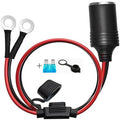 Universal 12-24V Vehicle Power Extension Cable 12AWG Pure Copper Cigarette Lighter Cord with Fuse for RV Camper Marine Boat Use Quake With fuse 3M MC4