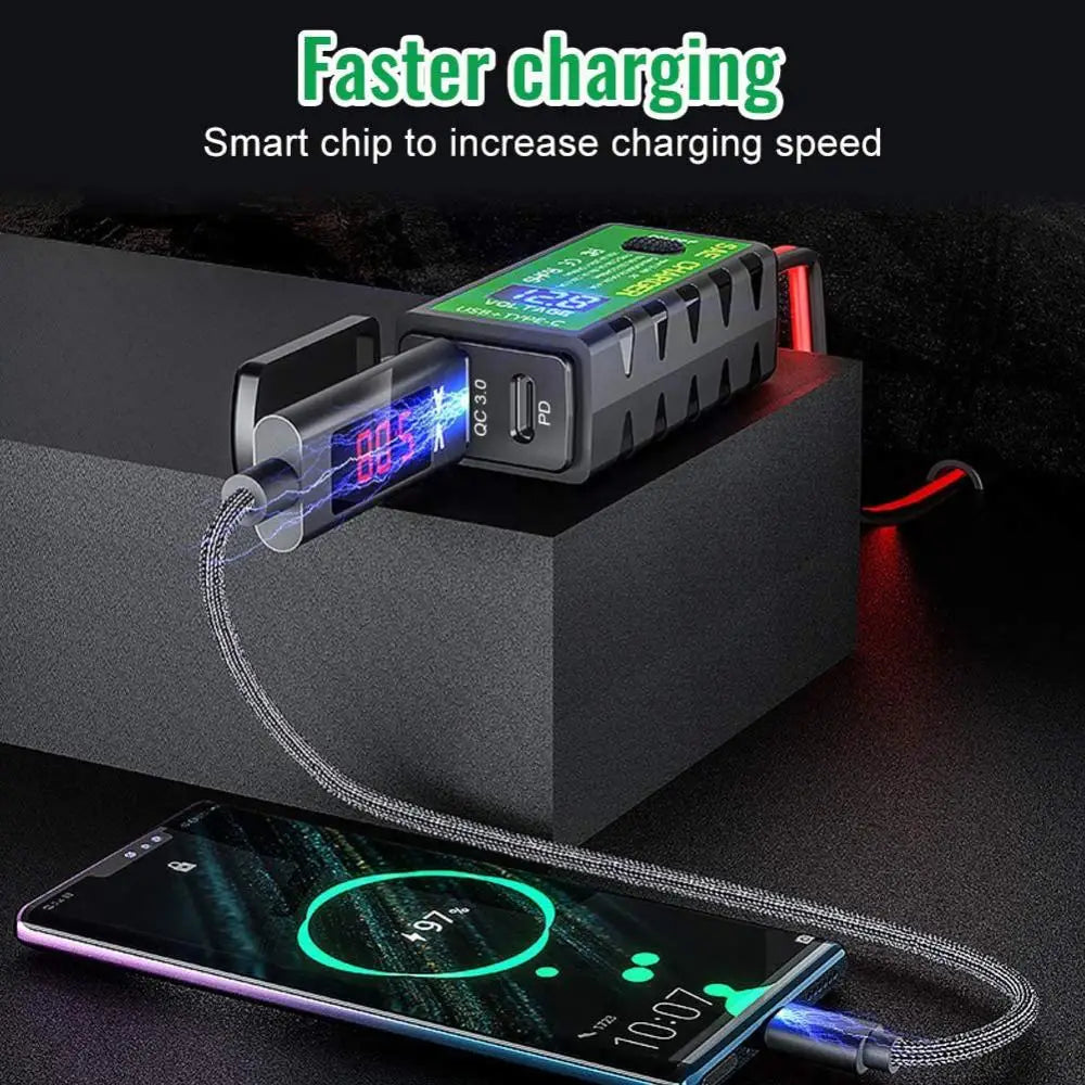 M.2 3.1A/4.8A SAE to USB Type-C Motorcycle Voltmeter ON/Off Switch Fast Charger Quake