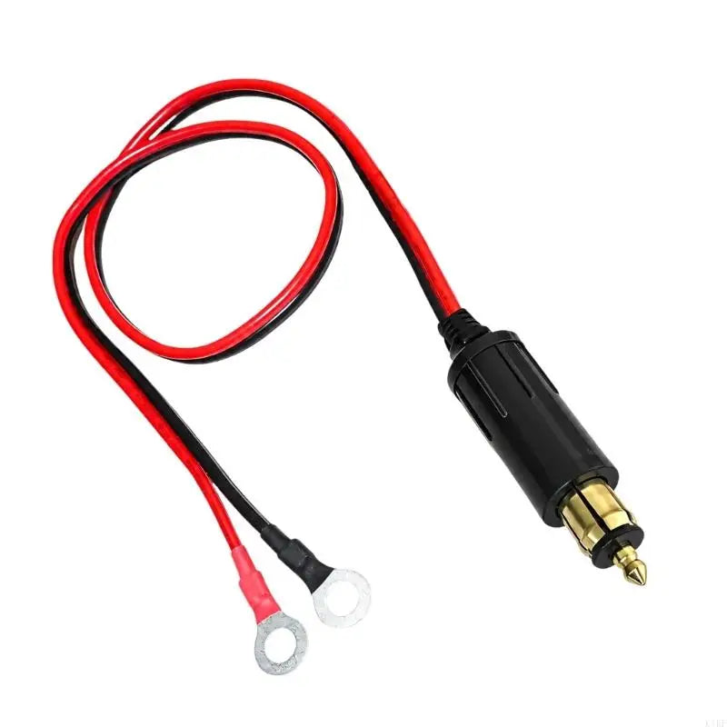 Motorcycle 12V DIN Male Wiring Cable with Eyelet Ends, PVC Coated Power Wire for Accessory and Battery Connection K1KF Quake 1.5m CN