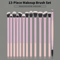 A Set of 13 Professional Makeup Brushes - Foundation Brush, Eyeshadow Brush, Eyebrow Brush, Blending Brush, Highlighter Brush, C Quake Sakura Pink