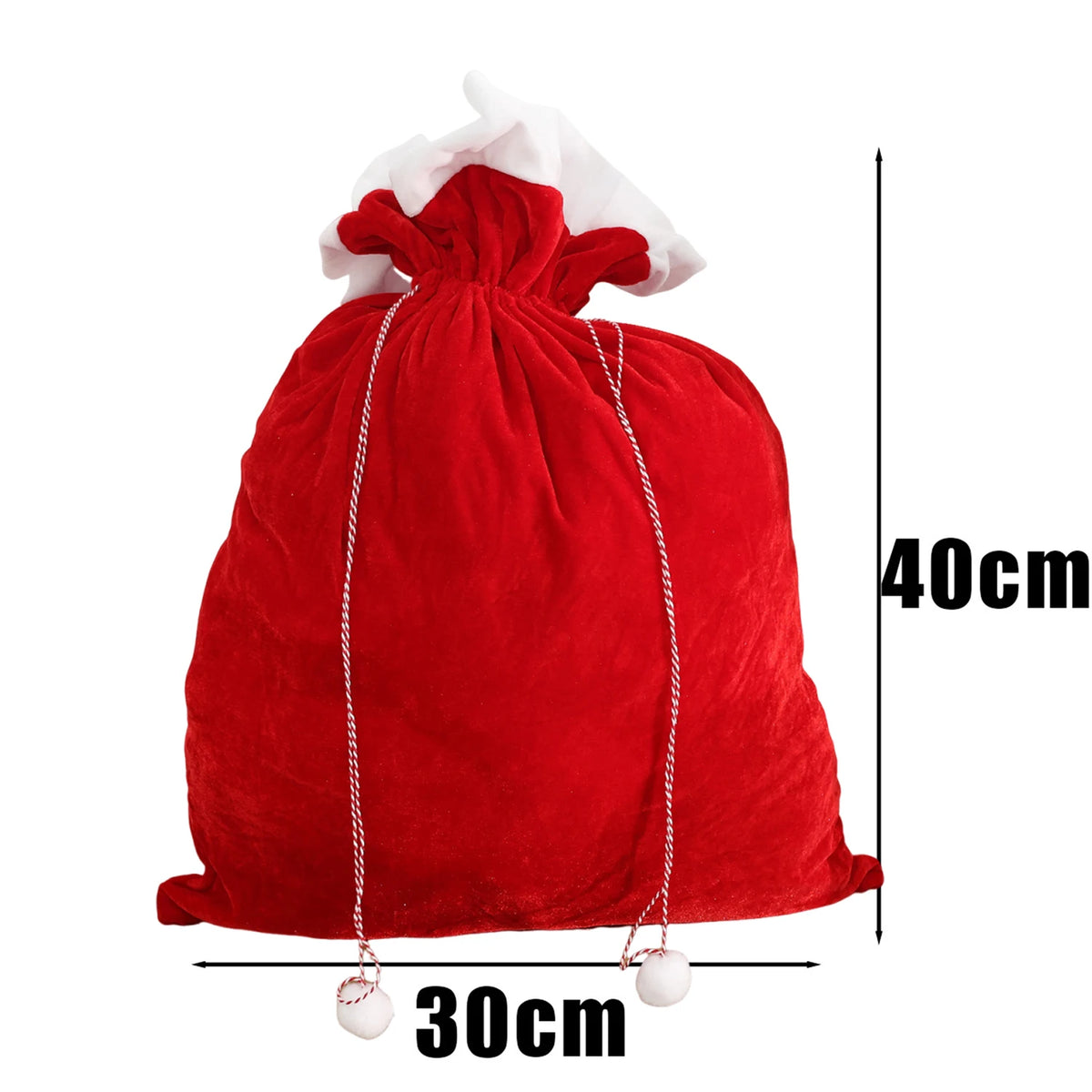 Large Santa Claus Bags with Drawstring Kids Gift Candy Bag Fabric Snack Wrapping Pocket Christmas New Year Present Storage Bag Quake C (30x40cm) as show