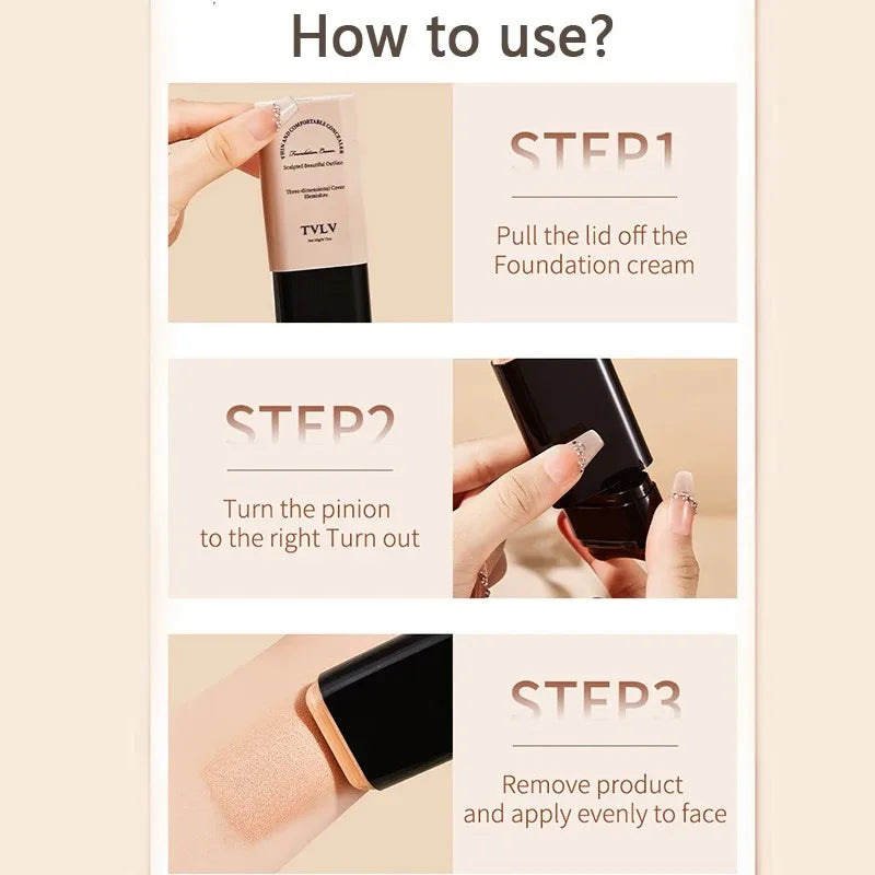 TVLV eraser foundation make-up stick 20g,with brush to brighten skin liquid foundation,non-marking,long-lasting makeup concealer Quake