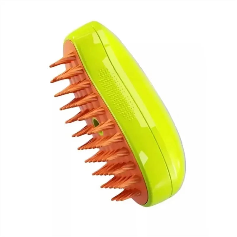 Pet Grooming Brush Electric Spray Water Spray Kitten Pet Comb Soft Silicone Depilation Cats Bath Hair Brush Grooming Supplies Quake green