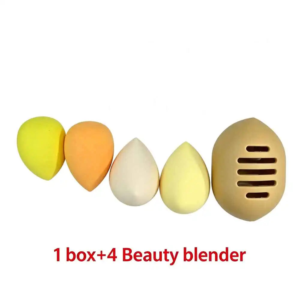 vvocci Ultra-soft Makeup Sponge Non-absorbent Foundation Sponge Foundation Sponge Cushion Puff Makeup Applicator Makeup Tool Quake M78 Yellow 4 set