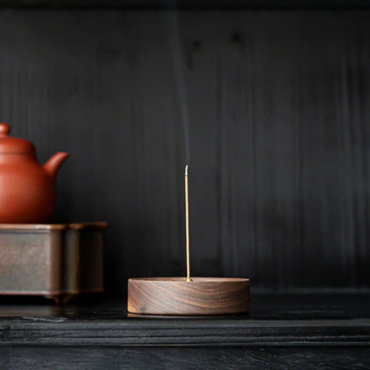 Wooden Incense Holder Round Burner Natural Incense Stick Tray for Yoga Meditation Living Room Decor Quake