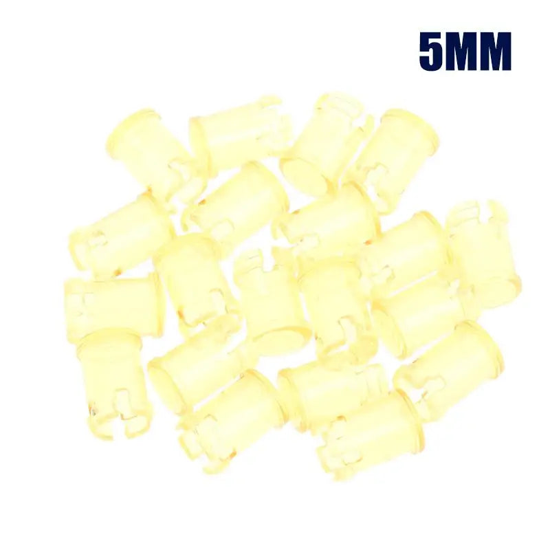 20Pcs/lot 3MM 5MM LED Light Emitting Diode Lampshade Light Guide Light Guide Cap Protective Cover Led Transparent Lamp Caps Quake 5mm Yellow