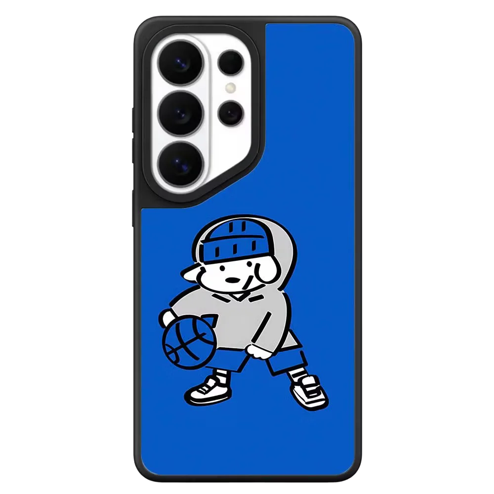 Blue Background New York Dog Mirror Surface Magnetic Phone Cover for Samsung Galaxy S23 S24 S25 S26 Ultra S26+ Plus Case Quake